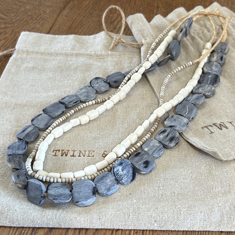 Twine & Twig Grey & White Necklaces
